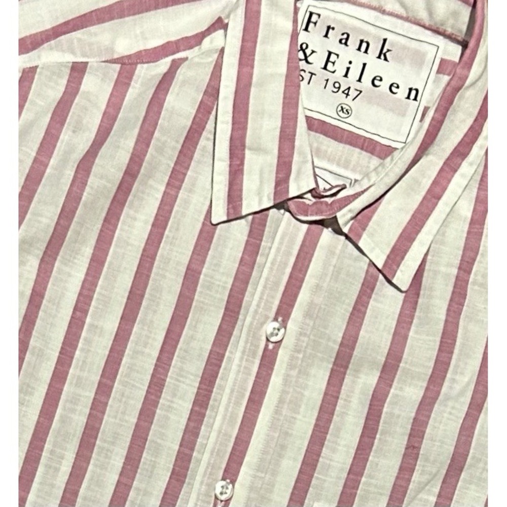 Frank & Eileen "Don" Relaxed Shirt Women Men Sz XS‎ Striped Italy NWOT